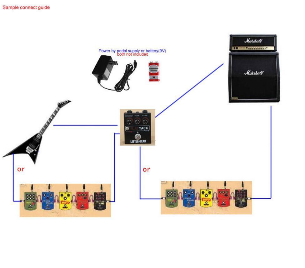Kleine Beer Hifi Elektrische Gitaar Effector 3 Rat Model Vies/Turbo/Vintage Stomp Box Pedaal Lm308an Gitaarversterker