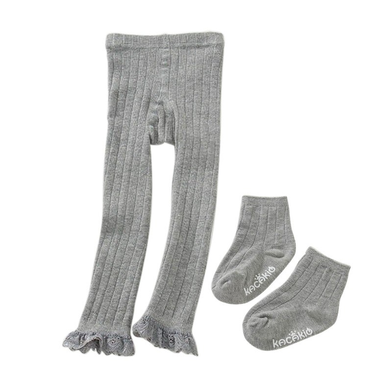 Mode Schattige Baby Meisjes Kleding Bodems Kant Leggings Warmer Katoen Pp Broek Broek Voor 1-5Y: grey / 90 cm