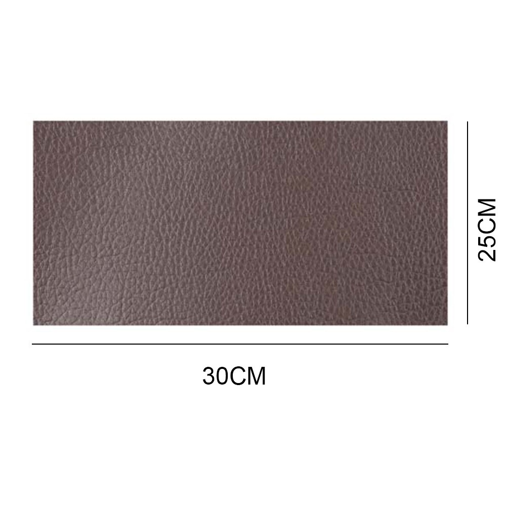 Leather Repair Tape Patch Self Adhesive PU Paste Litchi Grain Self Stick On Sofa Clothing Bag Repair Sticker DIY Sewing Fabric: Bruin