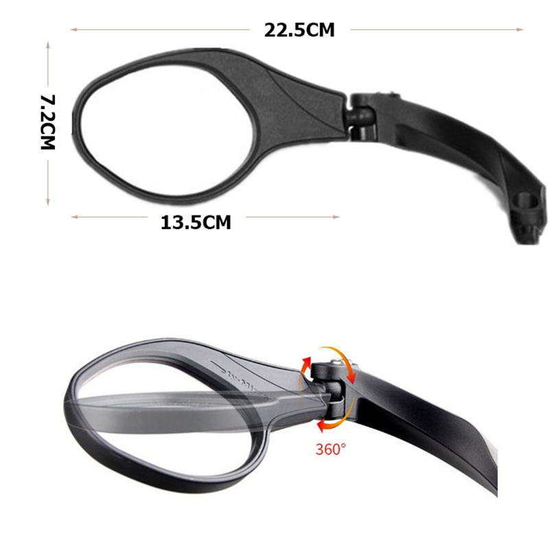 360-stopniowe lusterko rowerowe robić montażu na kierownicy MTB szosowe lusterko wsteczne bezpieczeństwo jazda na rowerze elastyczne lusterka wsteczne składana martwa BC0431
