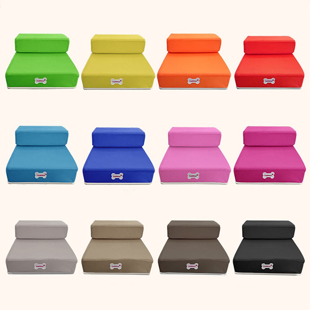 Pet Stairs Breathable Mesh Foldable Pet Stairs Detachable Pet Bed Stairs Dog Ramp 2 Steps Ladder for Small Dogs Puppy Cat Bed