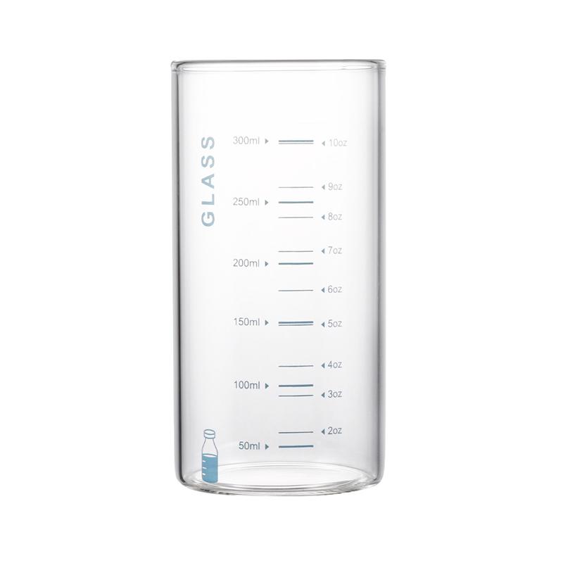 Taza medidora de agua de vidrio Simple de 301-400ML, botella portátil de vidrio para jugo, taza de leche con escala: 2