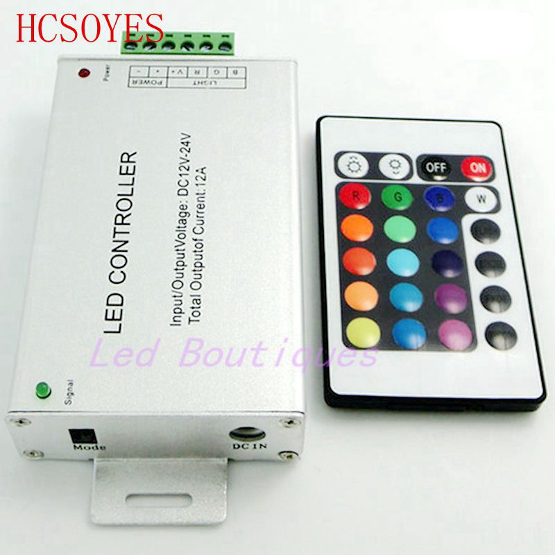 24 tasten/44 schlüssel Ir-fernbedienung rgb led controller 12A/24A für 3528/5050 rgb streifen DC12-24V