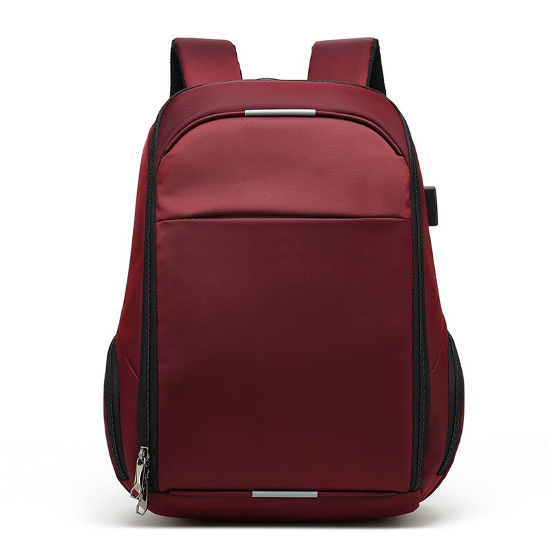 Boshikang Usb Charge Rugzakken Mannen Reizen Waterdichte Schooltassen College Student Mannelijke 13/15/17 Inch Laptop Reizen Backpac: wine red