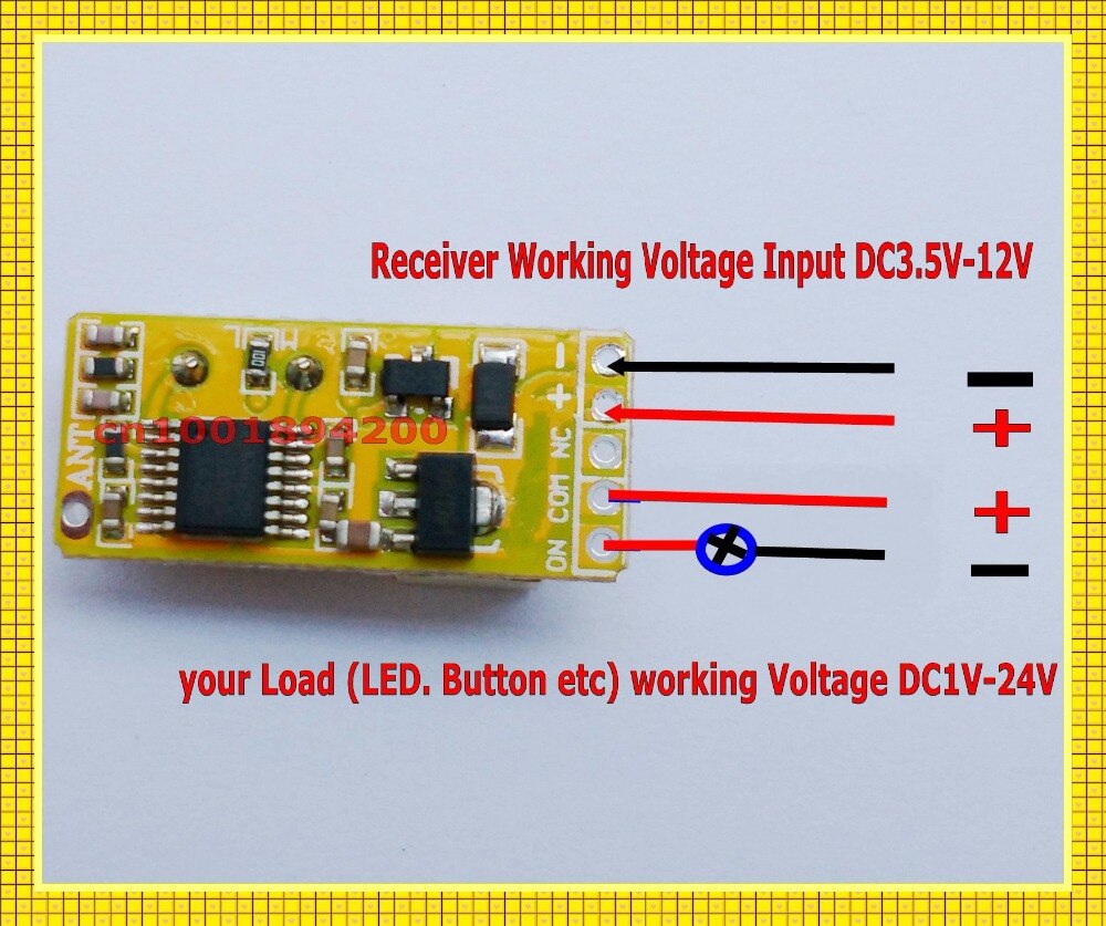 DC3V 3,6 V 3,7 V 5V 6V 7,4 V 9V 12V Mini relé interruptor inalámbrico Control remoto de potencia LED controlador de lámpara transmisor receptor Micro