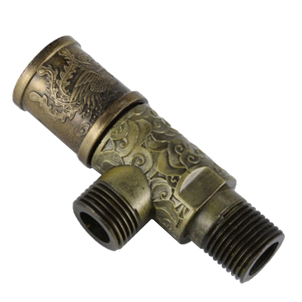 Vintage Gold Brass triangle valve Threaded Rotary Handle Valve Water Tap