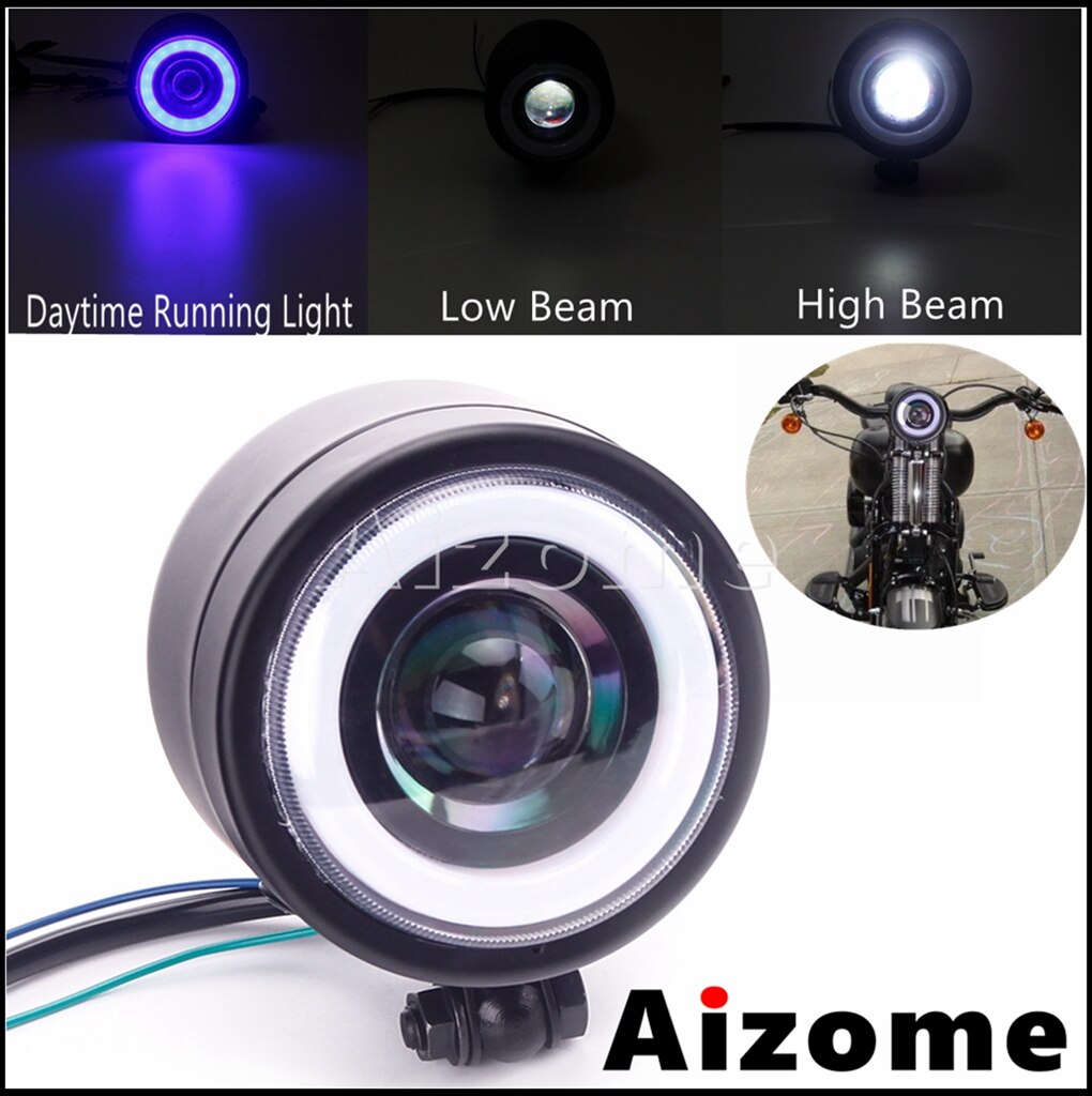Universal motorcykel cafe racer dobbelt forlygte led forlygte dobbelt forlygter til harley softail 1986-13 fat boy flstf bobber
