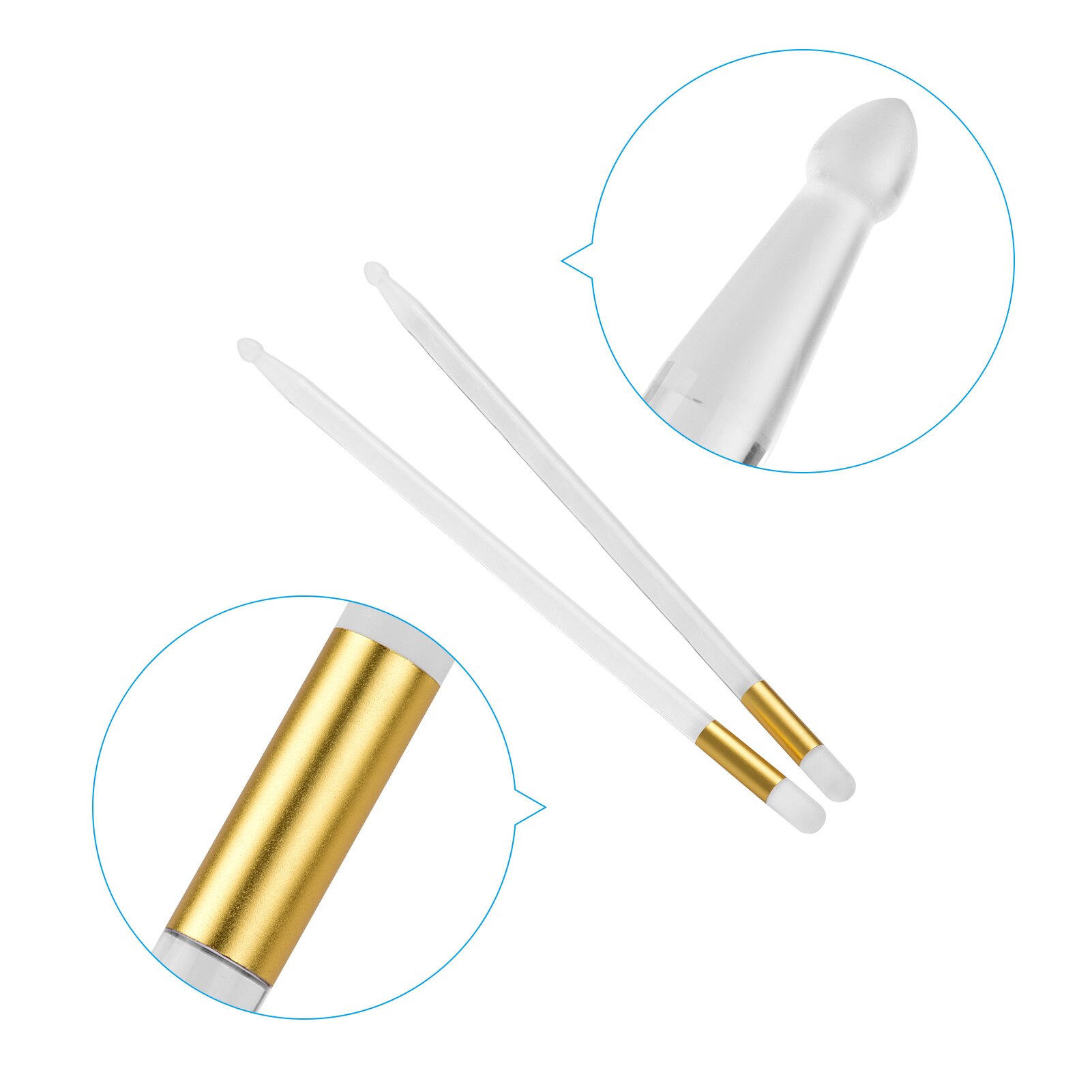 1 Pair LED Light Up Drum Sticks Luminous Bright Drumsticks Color Changing Drumsticks Drum Set Accessories