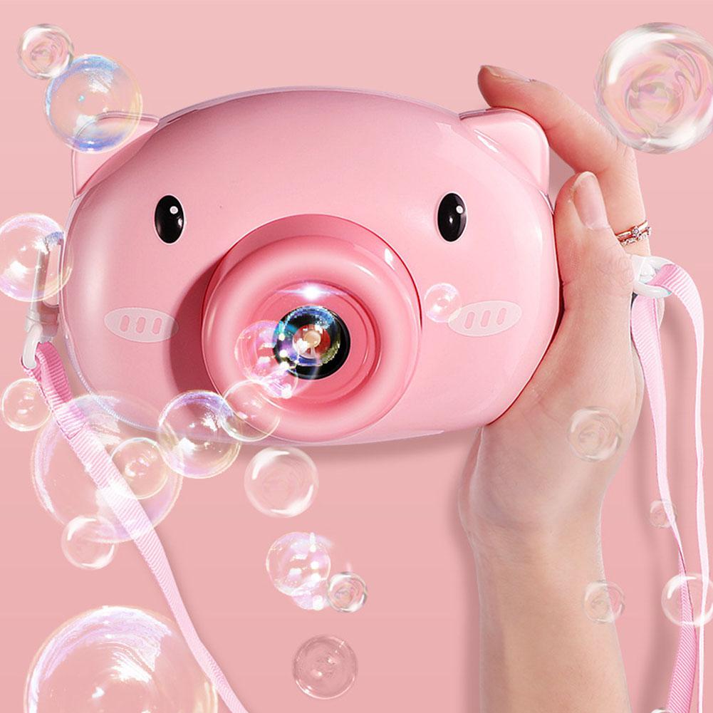 Leuke Cartoon Varken Camera Kids Baby Bubble Machine Outdoor Automatische Bubble Maker Voor Vriendin Bad Speelgoed Voor Kinderen: Little pink pig