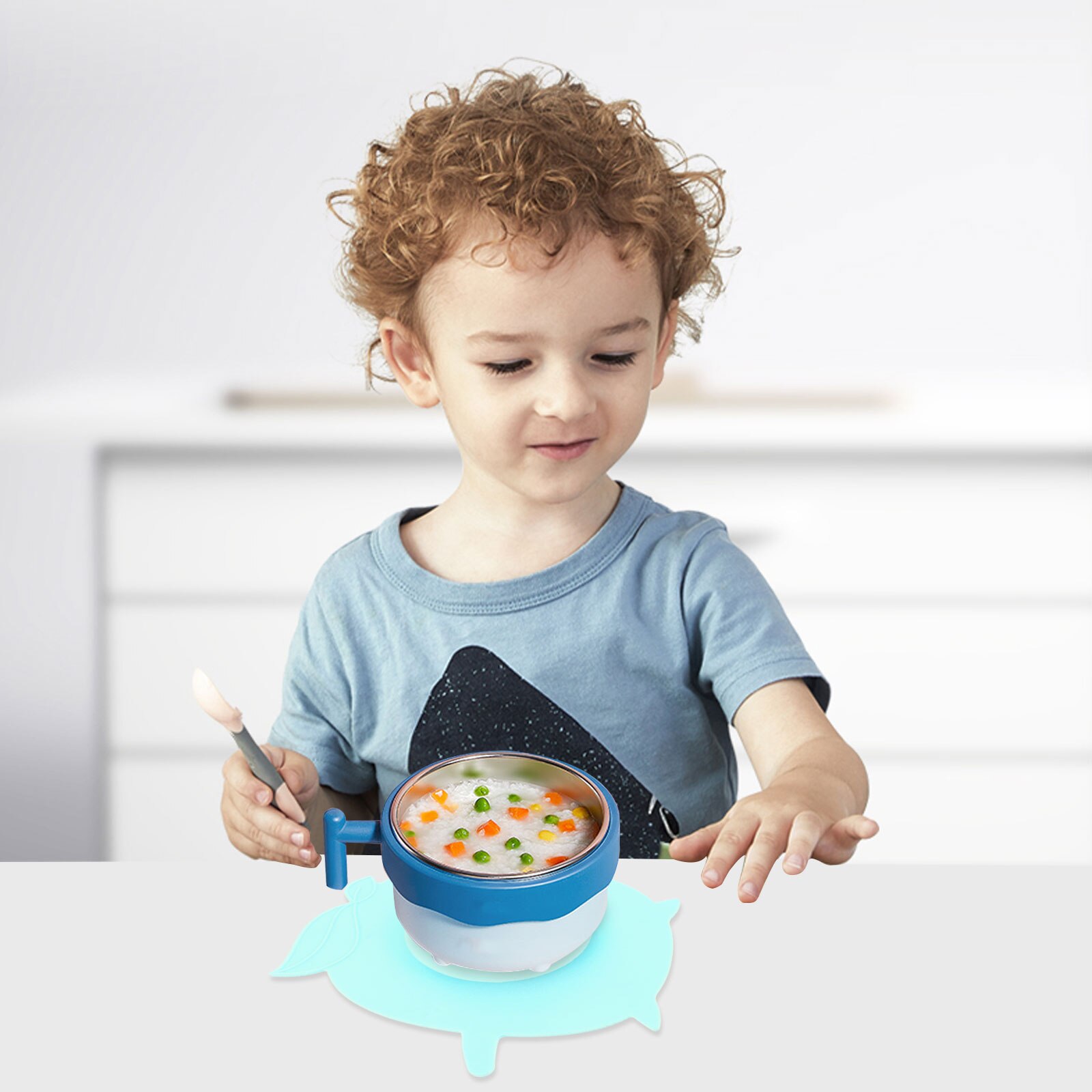 1pc Silicone tovaglietta per alimenti per bambini ventosa antiscivolo tappetino per stoviglie per bambini