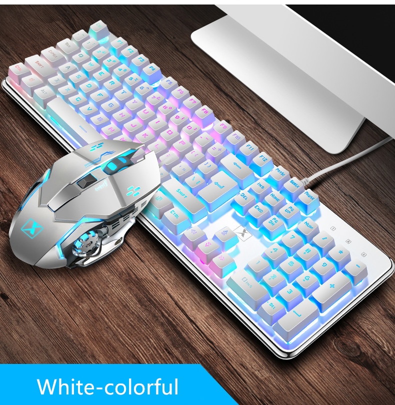 Clavier Gaming filaire, avec rétroéclairage, 3200Dpi, souris Gaming silencieuse, pour PC portable