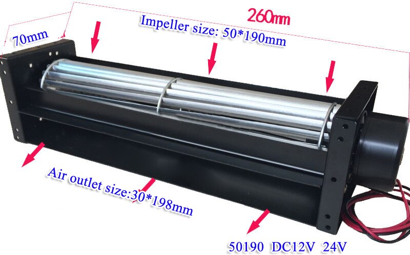 50090 50120 50190 DC12V 24V Drum type cross flow fan air blower