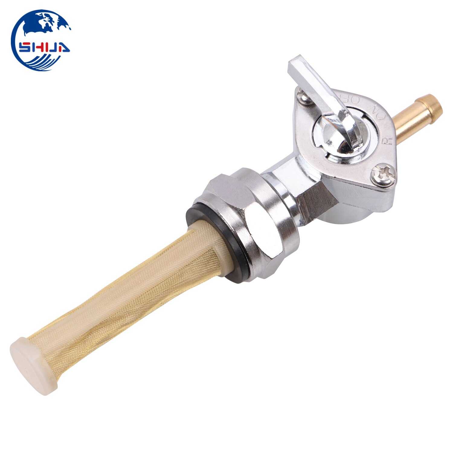 1x Fuel Switch Valve Petcock Straight Oulet For Harley Big Twin Sportster With (22mm) 13/16" Threads 1975-Up
