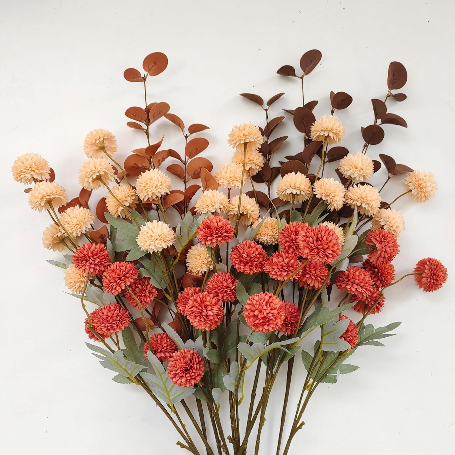 1 pçs de flores artificiais laranja com hastes mini crisântemos decoração do quarto casa diy mesa jantar centro decoração acessório