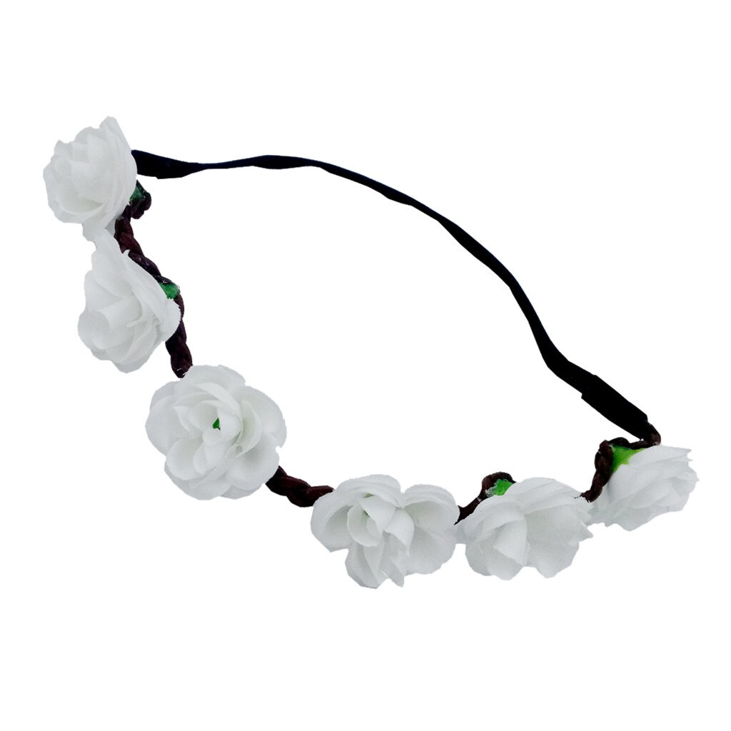 Boho Ladies Floral Flower Festival Wedding Garland Hair Head Band Beach Party Summer Wreaths Home Decor @35: 4