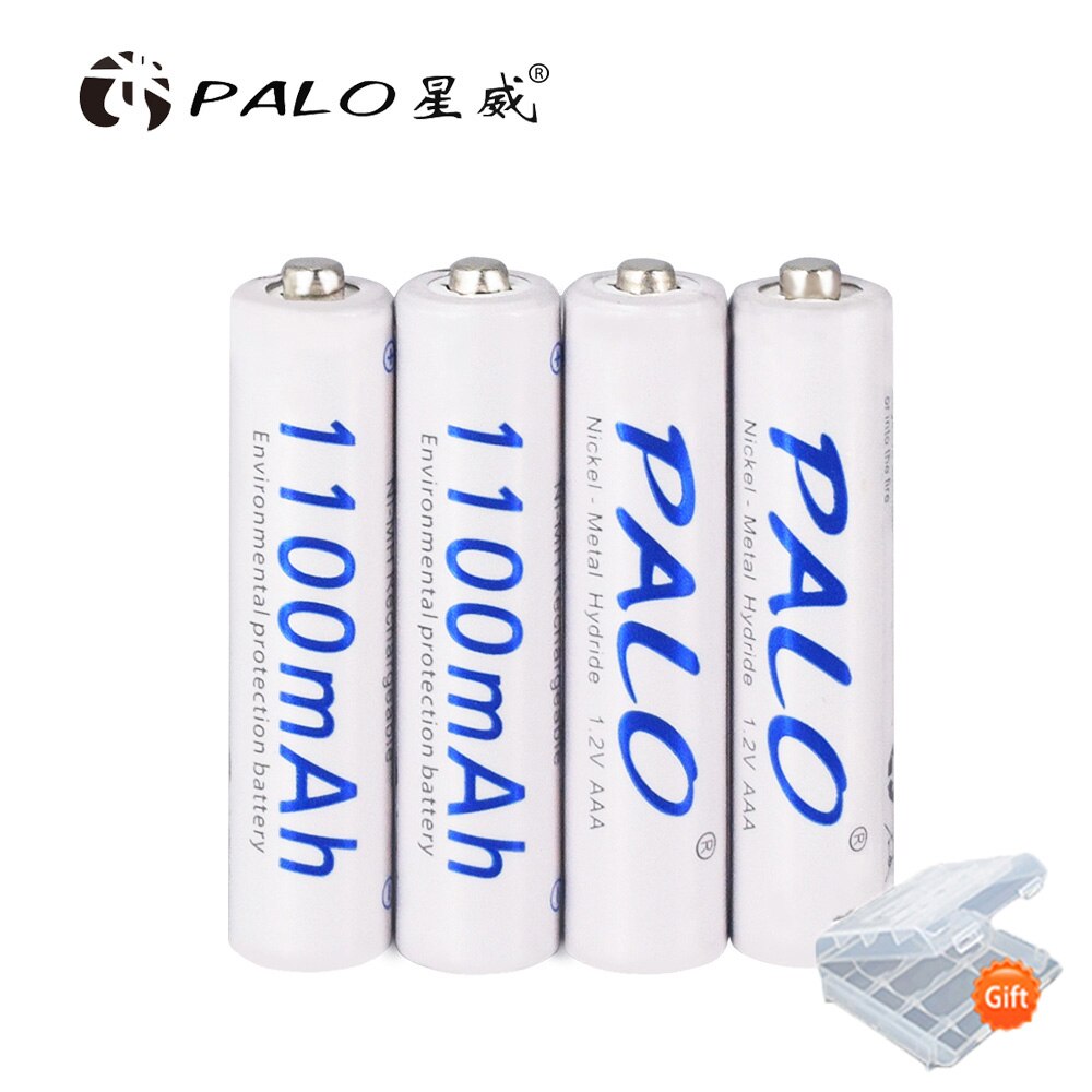 PALO 4-24 Stück AAA Akku AAA Akku 1,2 V Ni-MH 3A Batterien 1100 mAh NiMH Batterie Taschenlampe Batterien für Spielzeug: schwarz
