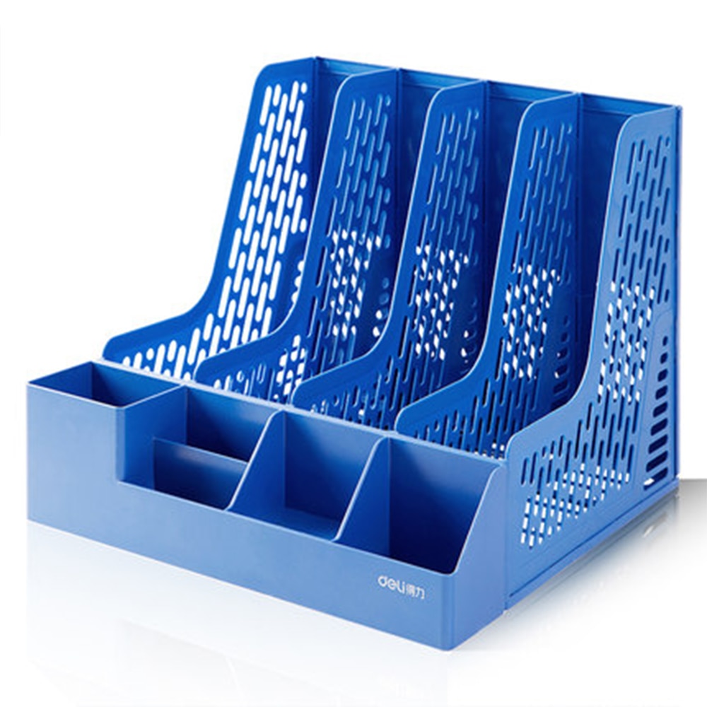 Deli Thickened Folder Storage Box File Rack Multi-layer Vertical Book Shelf Book Stand Desktop Office Supplies File Frame Basket