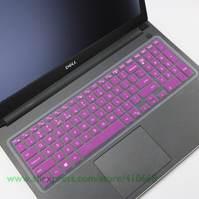 15.6 inch Silicone laptop keyboard cover skin Protector For Dell inspiron Vostro 3000 7559Ins 15P 15 7000 7568 15-7560 2528: Purple