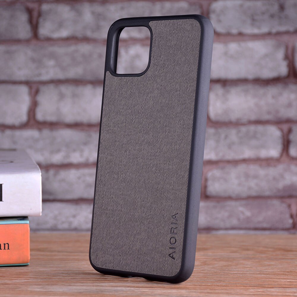 Google Pixel de Google 4 4 XL coque de textiles de cuero skin de tpu blando funda de teléfono dura de Google para Google Pixel 4 4 XL: Google Pixel 5 / Dark Gray