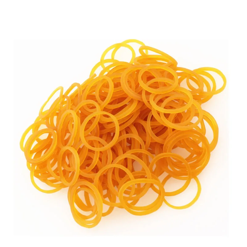 Starka elastiska gula gummiband töjbara latexringar för hemmakontor töjbart band diameter 10mm-60mm bredd 1.5mm