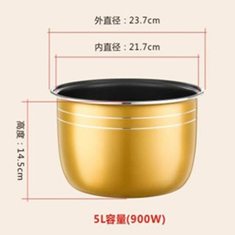 3L 4L 5L rice cooker tank for intelligent control rice cookers pot gold inner tank energy gathering bowl: 5L