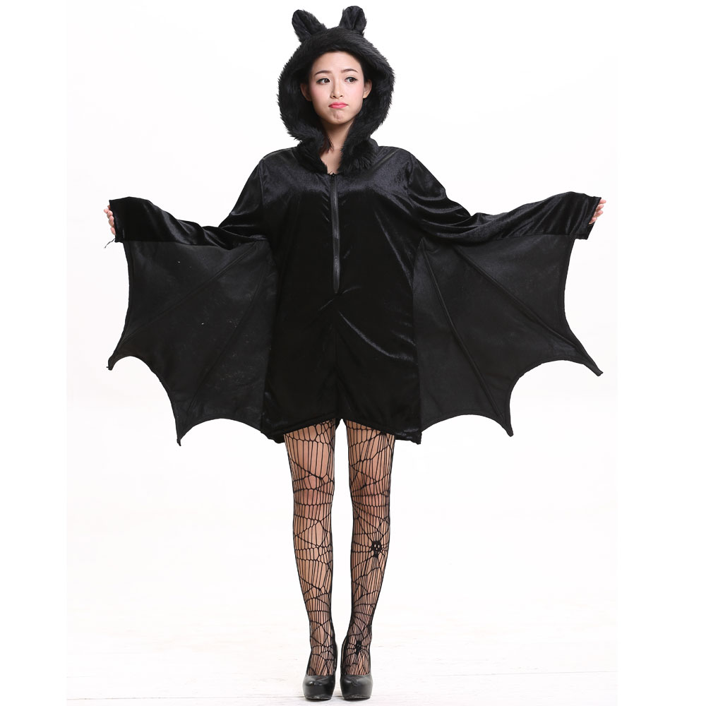 Umorden Carnevale di Halloween Bambini Bambini Costumi da vampiro pipistrello nero per Ragazzo Ragazza Adolescente Breve Fantasia Infantil Costume Cosplay