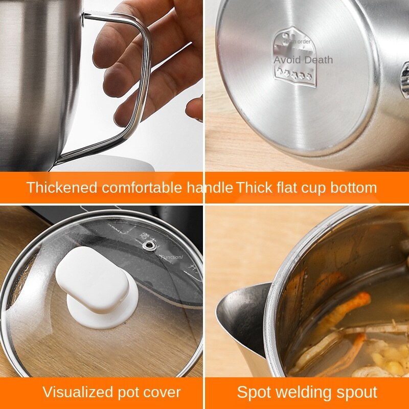 Steel Oil-Separating Soup Pot Kitchen Oil Filter Confinement To Oil And Drink Soup And Filter Oil Artifact Household Stainless