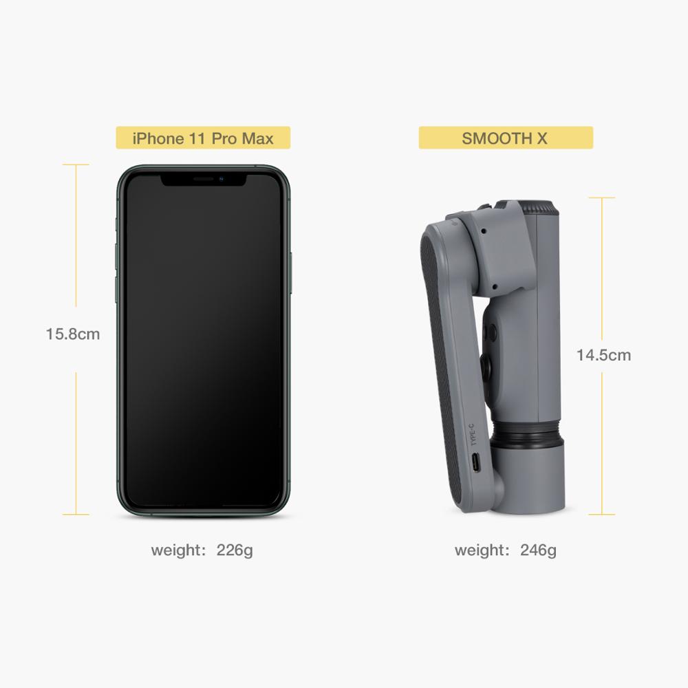 Zhiyun smooth x selfie stick stabilisator mobiltelefon telefonholder gimbal smartphone stativ til telefon håndholdte gimbals cell mobil