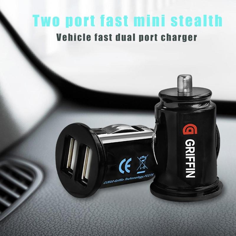 12v dubbele usb-autolader, 2- poorts sigarettenaanstekeradapter, lader, usb-stroomadapter voor alle smartphones