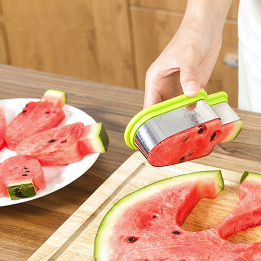 Sandía cortadora fácil de usar hielo crema forma de acero inoxidable ABS melón cortador de fruta con moldes para casa fruta original de herramienta de corte