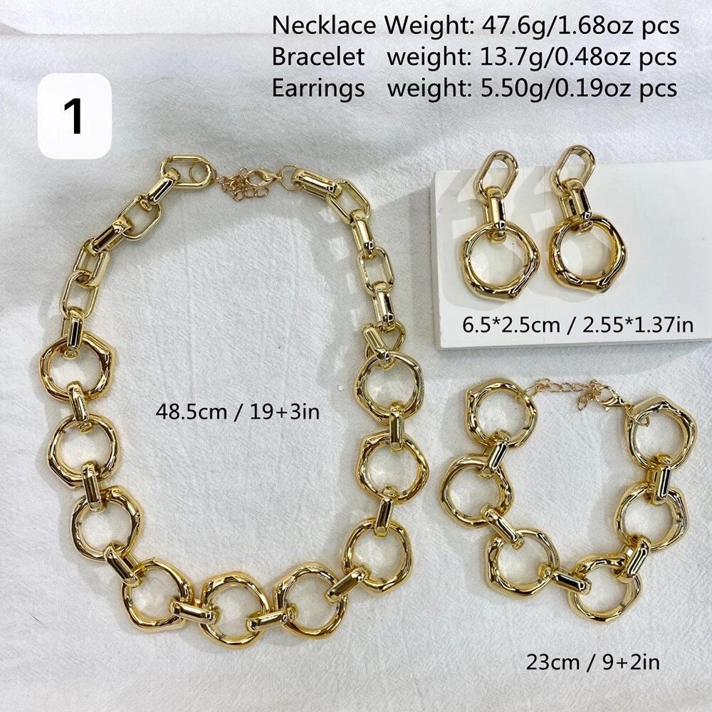 Dames retro gouden dikke kettingset van 3 #39 hiphop punk straatstijl sieraden korte ketting