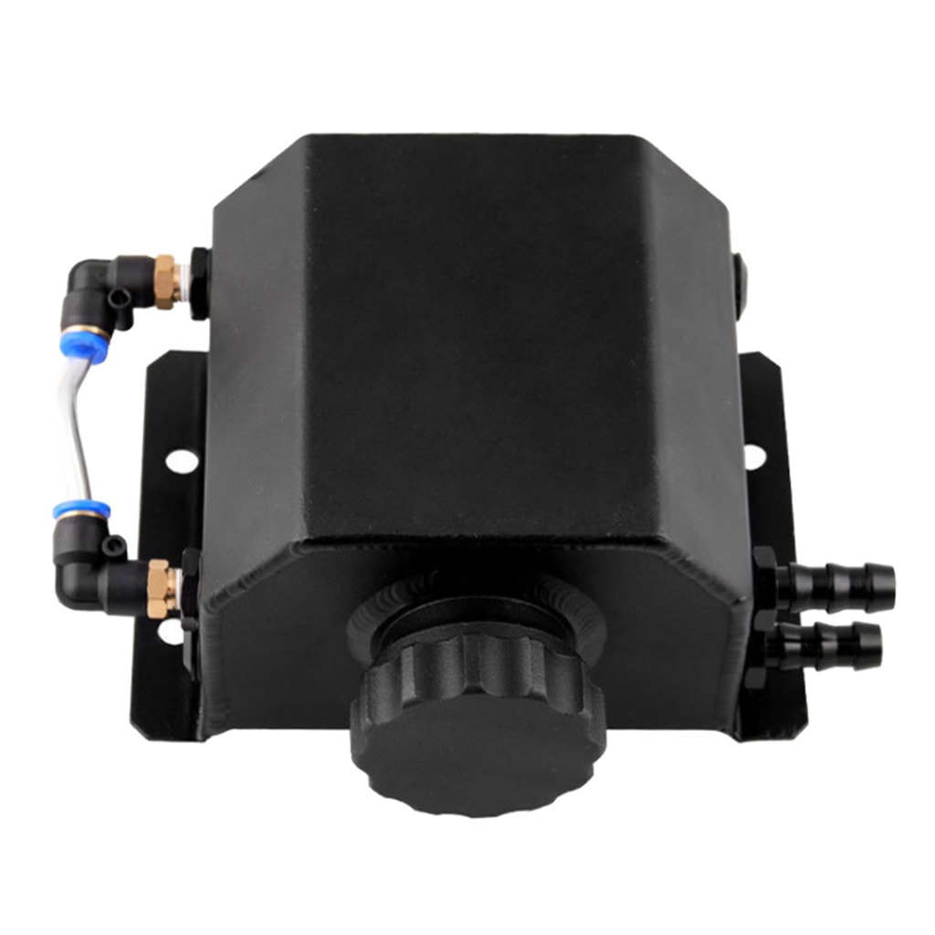 1L Alloy Aluminium Water Overflow Expansion Coolant Tank Bottle with Drain Plug