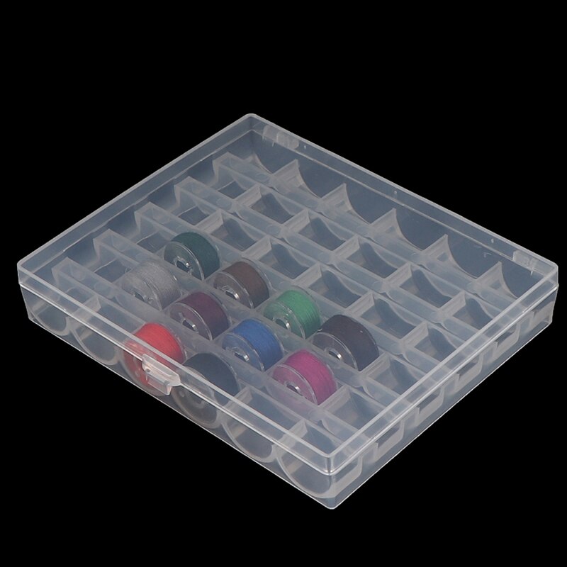 36 Spools Empty Bobbins Sewing Machine Bobbin Case Organizer Storage Plastic Box For Home Sewing Accessories Tool