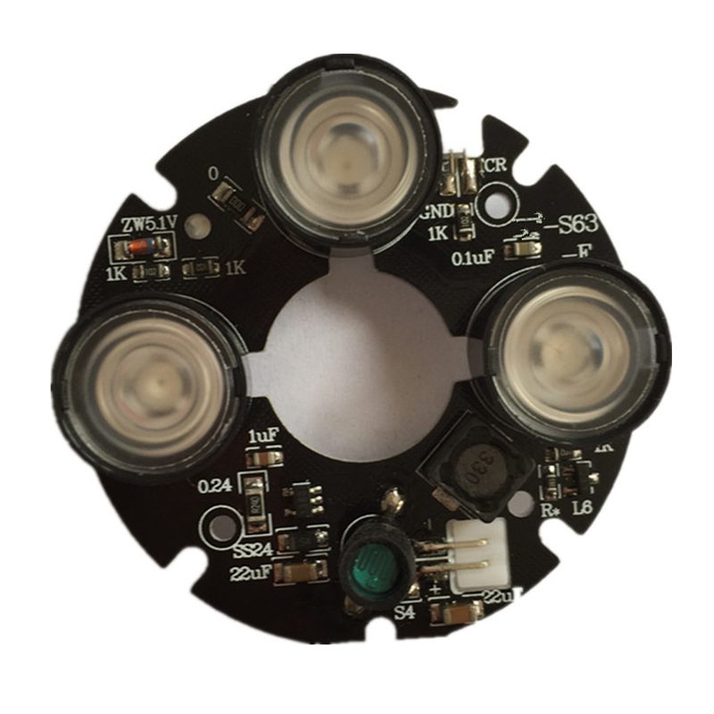 3 array IR led Spot Light Infrared 3x IR LED board for CCTV cameras night vision (5m diameter)