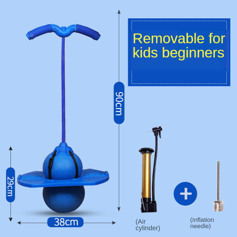 Bouncing Ball With Handle Jumping Hopper Ball Toy Large Elasticity And Strong Bearing Capacity For Adults Kids: YJ58-blue
