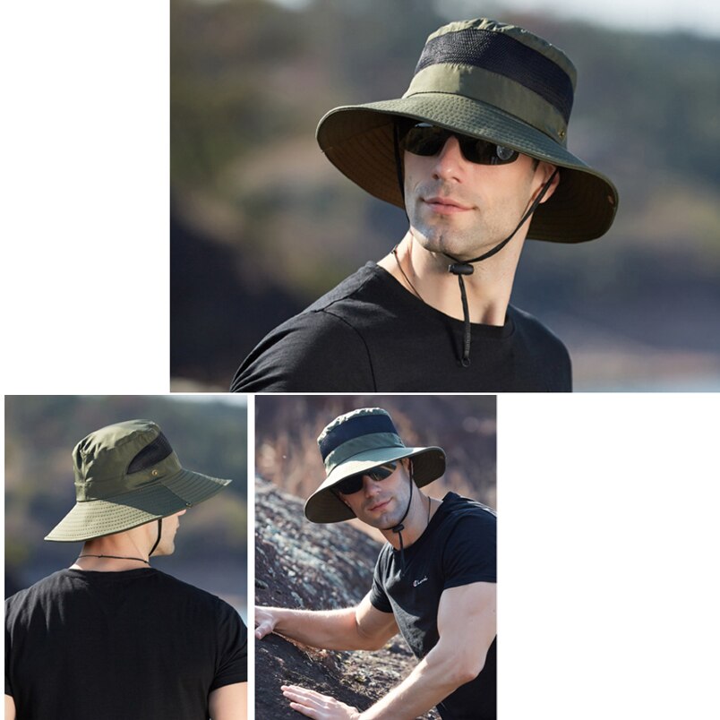 Men and Women Mesh Breathable Fisherman Cap Casual Solid Color Bucket Hat Panama Caps Summer Sun Hat Motorcycle Hat Climbing Hat