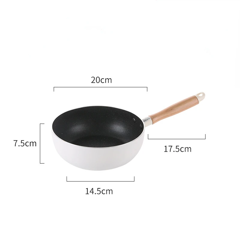 Non-stick Wok Koekenpan Verdiepen Ei Steak Koekenpan 28 Cm Thuis Inductie Fornuis Gasfornuis Steelpan Kookpot keuken Kookgerei: WHITE