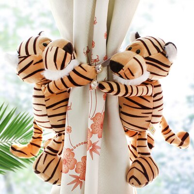 2 pièces Jungle forêt animaux rideau porte-embrasse crochets cravate dos enfants chambre décoration accessoires Holdback rideau sangles: C