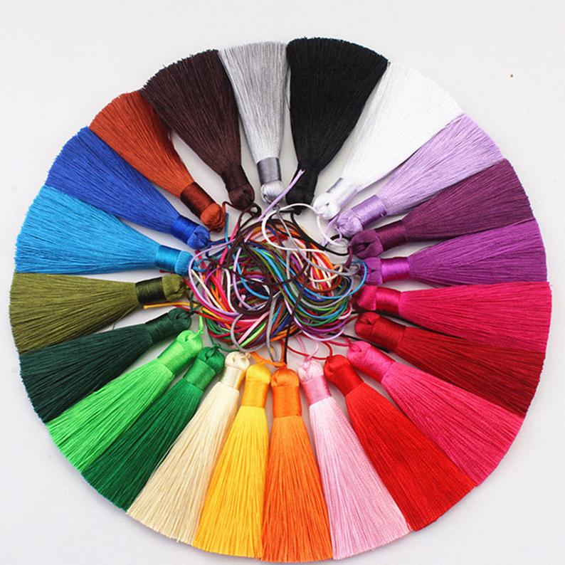 Glands en coton épais 8cm, 10 pièces, accessoires de décoration pour la maison, manches à glands avec cristal, Polyester frange de pompons de décoration