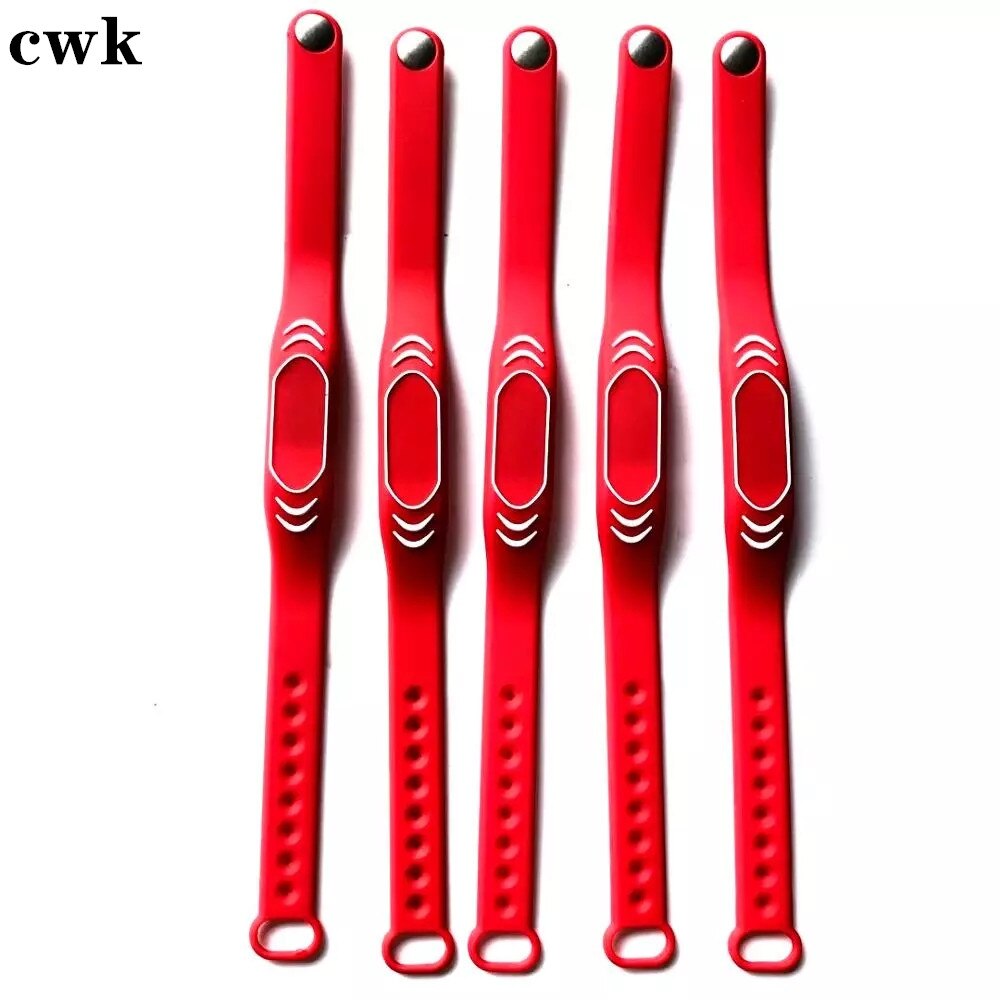 10Pcs 125KHz RFID EM4100 TK4100 Read Only Waterproof NFC Tag Silicone Band Wristband Bracelet ID Access Control Card