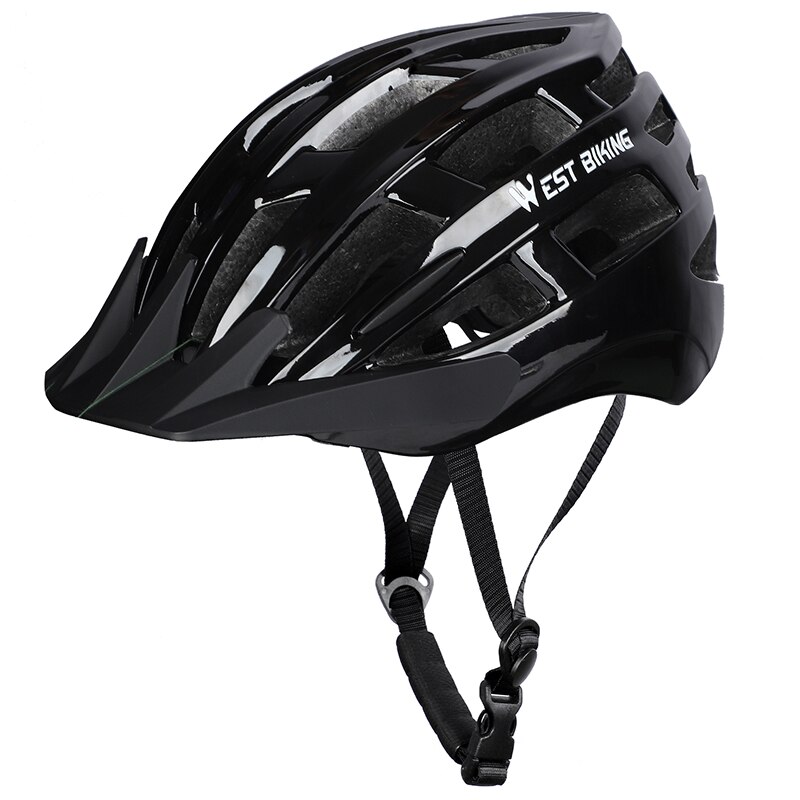 Casco de ciclismo WEST BIKING, casco de seguridad ajustable ultraligero MTB, bicicleta de montaña, bicicleta eléctrica, casco de hombre y mujer: Black / L 57-61cm