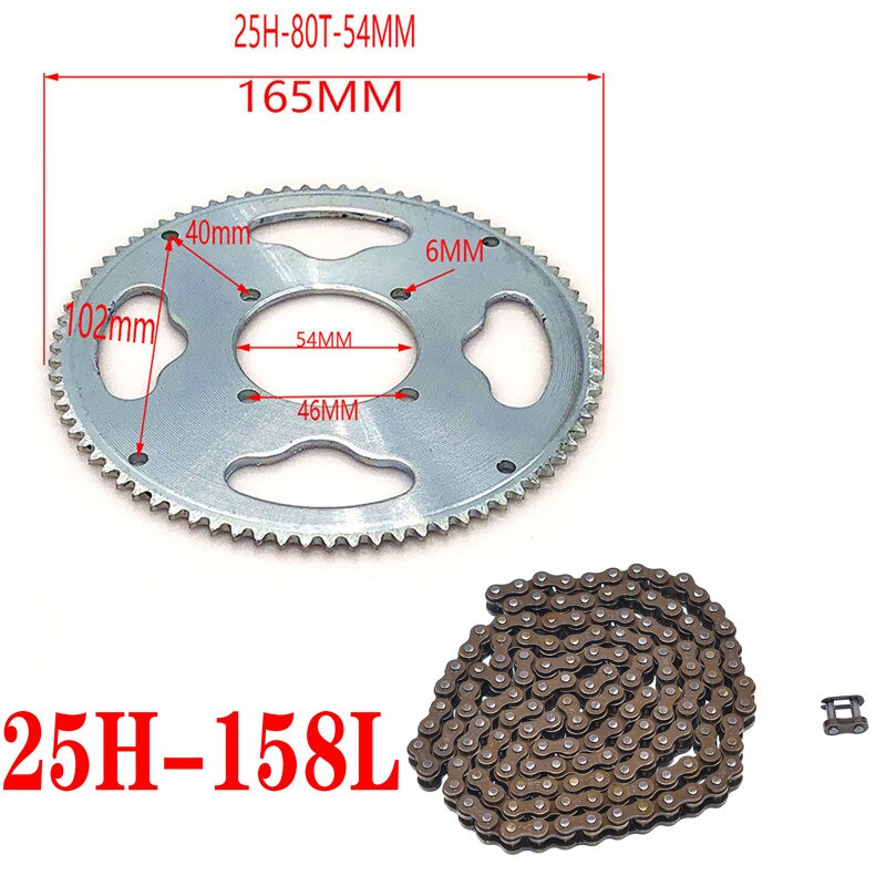 25H 55T 65T 68T 70T 80T 92T Tand 29/54/55mm Tandwiel Voor 47CC 49CC Mini Moto Atv Quad Dirt Pit Pocket Bike: G