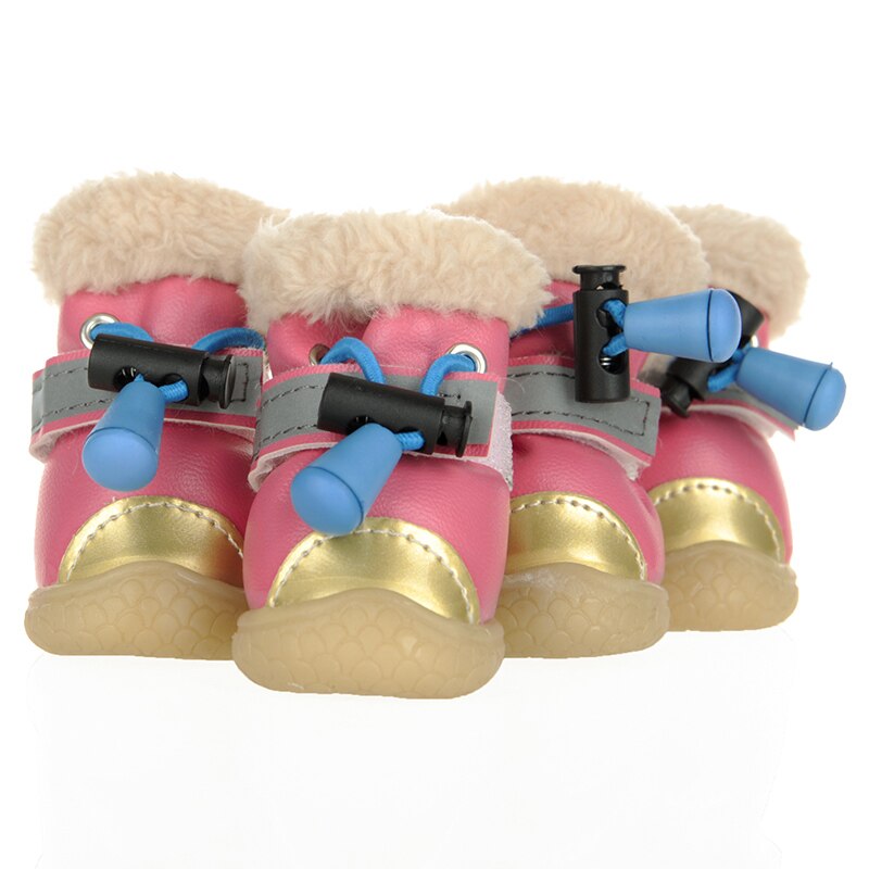 Hoopet Huisdier Laarzen Dog Schoenen Puppy Winter Warm Katoen Laarzen Vier Kleuren Dog Schoenen Warm: pink / 5