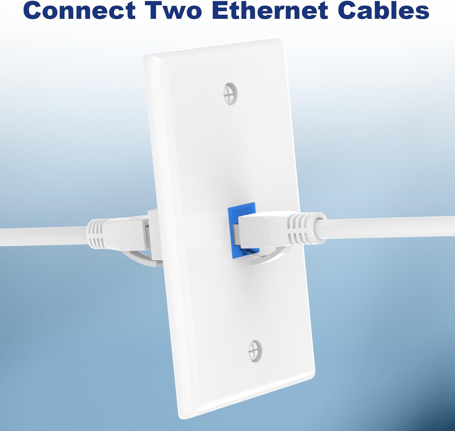 Plaque murale Ethernet ZoeRax Cat 6, plaque murale Ethernet femelle-femelle amovible Compatible avec les appareils Ethernet Cat6/5/5e