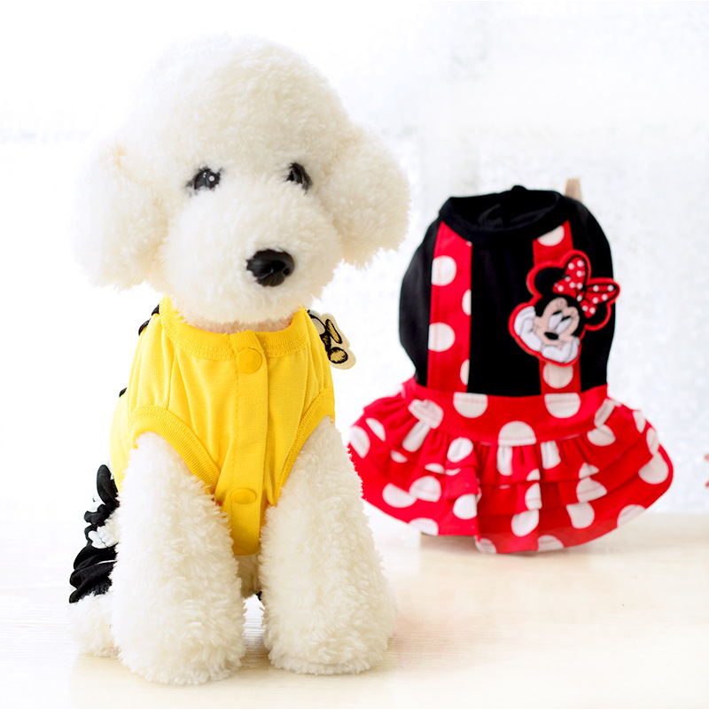 Hond Cartoon Ruche Jurk Hond Kleding Voor Kleine Honden Party Verjaardag Bandjes Jurk Baljurk Teddy Puppy Kostuum Leuke kleding