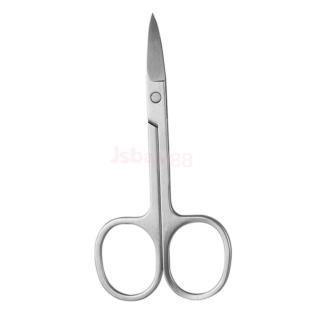 Ciseaux dissolvant de faux cils courbés en acier inoxydable, sourcils, nez, outil de maquillage