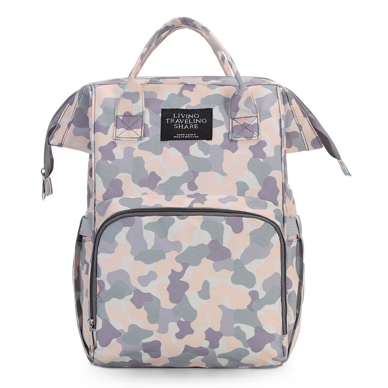 Multi-Functionele Canvas Mummie Zak Mom Verpleging Reizen Baby Zuigfles Aiaper Rugzak Grote Capaciteit Contrast Kleur Mother': Camouflage Color