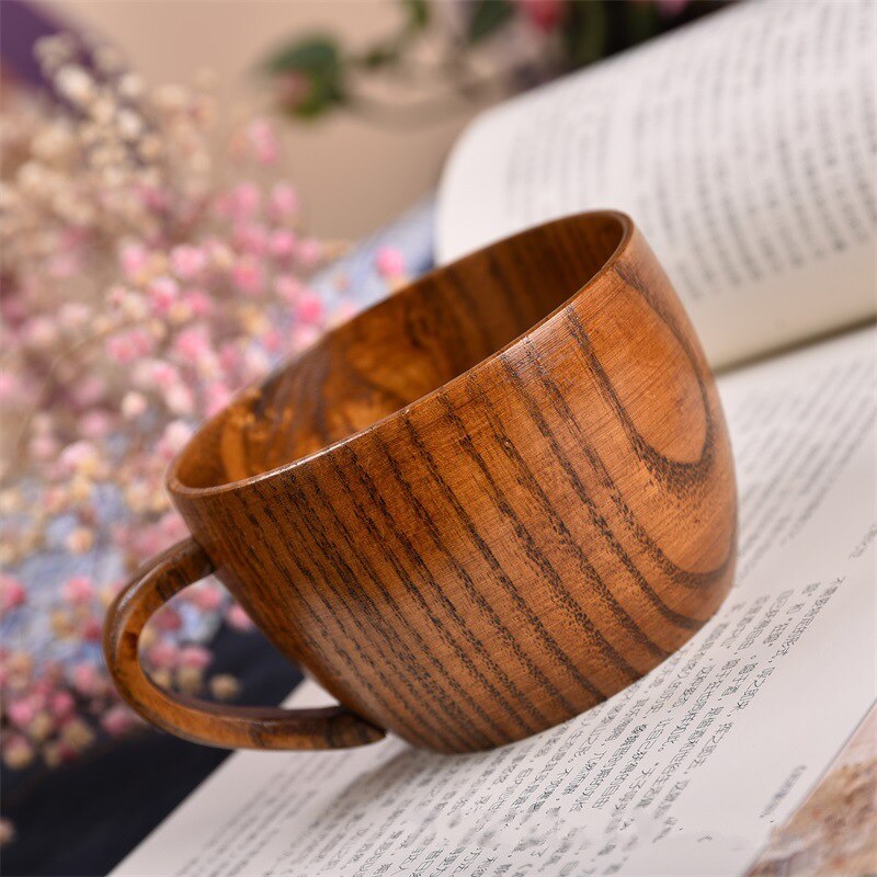 Japansk stil naturlig jujube træ kop genanvendelig miljøbeskyttelse varmeisolering træ te kaffe krus mælk vin kopper
