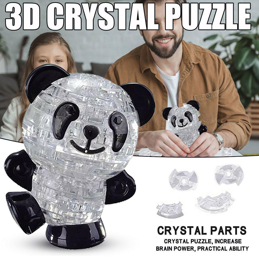 Kinderen Crystal Drie-Dimensionale Panda Puzzel 3d Kinderen Tafel Puzzel Volwassen Decoratie Transparant Kristal Speelgoed F0J2