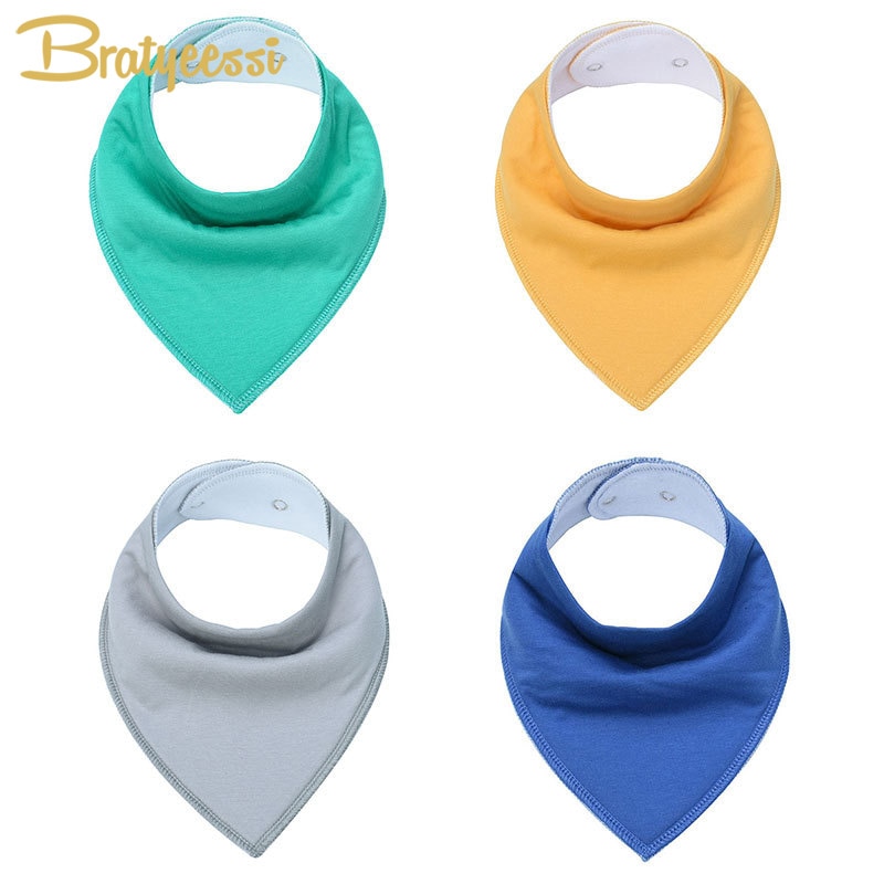 1 Pc Katoen Slabbers Burp Doeken Solid Baby Babador Bandana Bib Sjaal Met Verstelbare Snaps Baby Accessoires